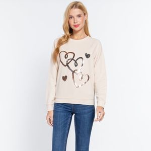 Sequins French Terry Pullover Top